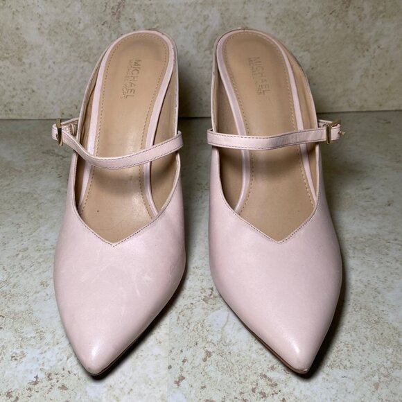 Michael Kors Womens Pink Mules Pointed Toe Stiletto Heels Casual Comfort - Picture 3 of 9